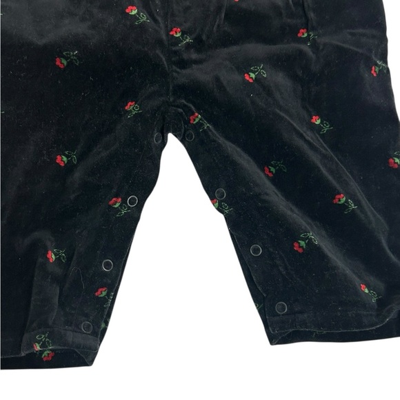Baby Gap Overalls Months Vintage Velvet Black Rose Print Size XL 18-24 - Picture 9 of 9